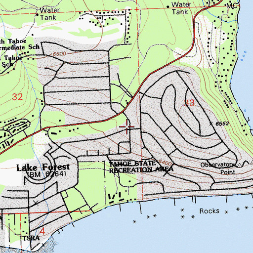 Topographic Map of North Tahoe Fire Protection District Station 54 North Tahoe, CA