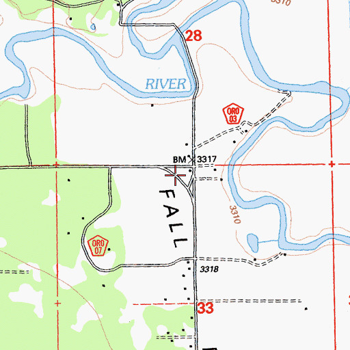 Topographic Map of Soldier Mountain Volunteer Fire Company Station 13, CA