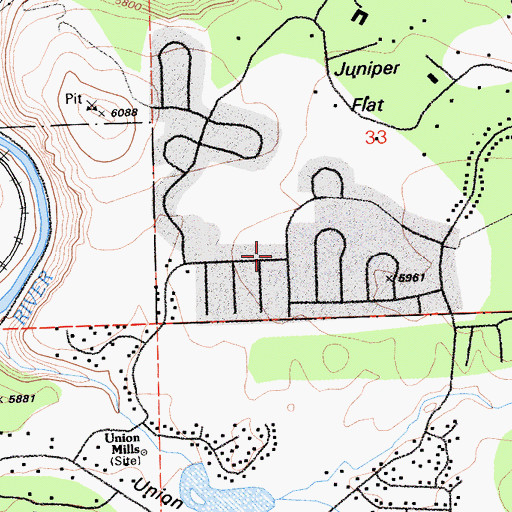 Topographic Map of Truckee Fire Protection District Station 95 Glenshire, CA