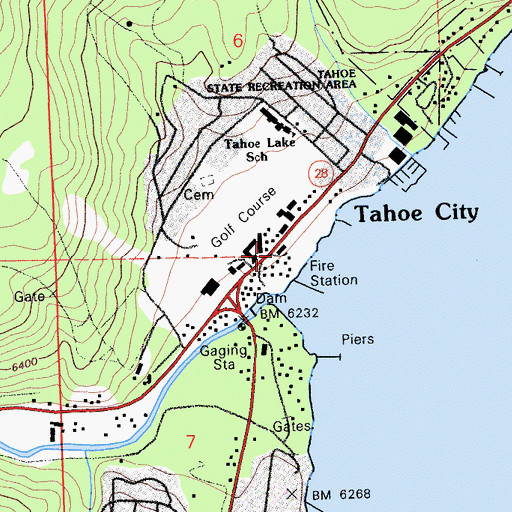 Topographic Map of North Tahoe Fire Protection District Station 51 North Tahoe, CA