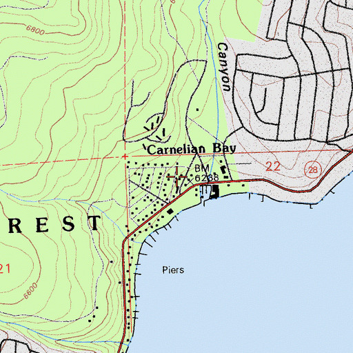 Topographic Map of North Tahoe Fire Protection District Station 55 North Tahoe, CA
