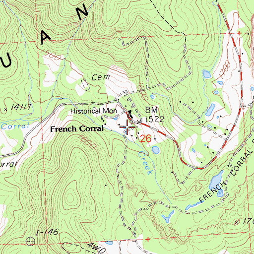 Topographic Map of North San Juan Fire Protection District Station 2, CA