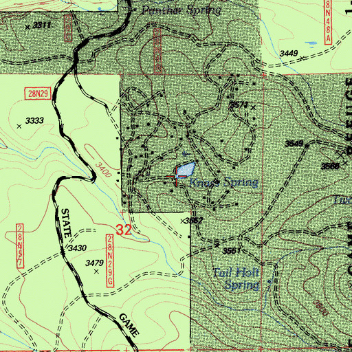Topographic Map of Knass Spring, CA