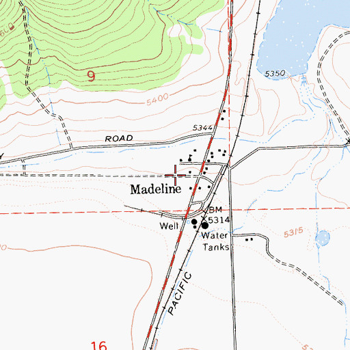 Topographic Map of Madeline Fire Protection District, CA