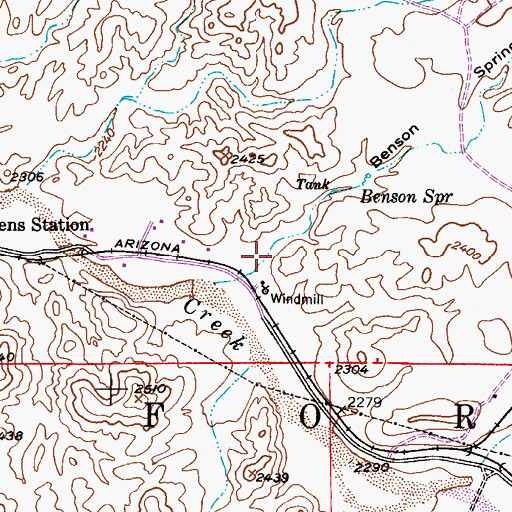 Topographic Map of Benson Spring Canyon, AZ