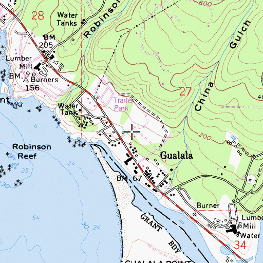 Topographic Map of South Coast Fire District, CA