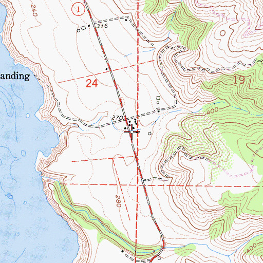 Topographic Map of Elk Volunteer Fire Department Station 714, CA