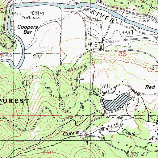Topographic Map of Junction City Fire Protection District Station 2, CA