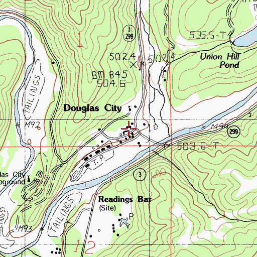 Topographic Map of Douglas City Fire Department, CA