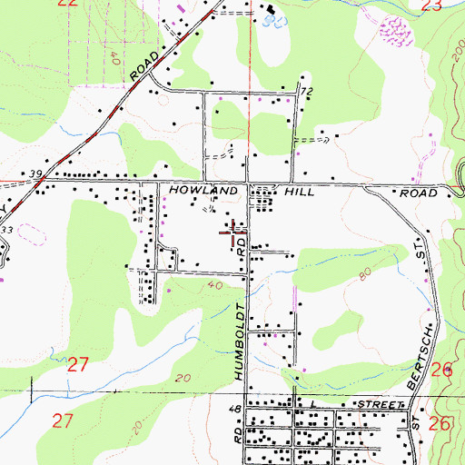 Topographic Map of Crescent Fire Protection District Bertsch - Oceanview Station, CA