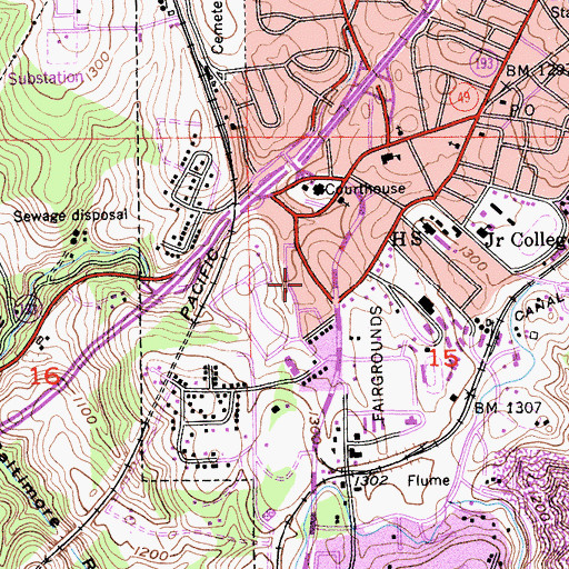 Topographic Map of Auburn City Fire Department Station 2 Gietzen, CA