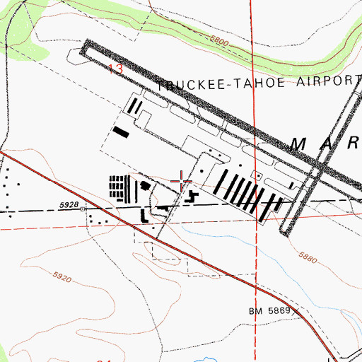 Topographic Map of Truckee Fire Protection District Station 96, CA