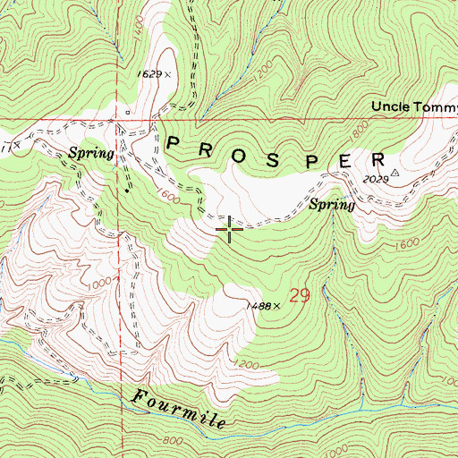 Topographic Map of Prosper Ridge Volunteer Fire Department, CA