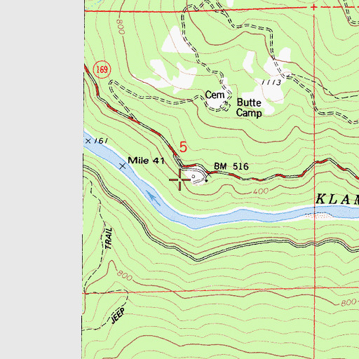 Topographic Map of Yurok Volunteer Fire Department Station 1, CA