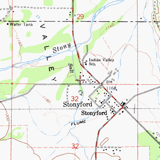 Topographic Map of Bear Valley - Indian Valley Fire Protection District, CA
