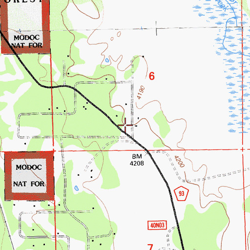 Topographic Map of Lookout Fire Protection District Rancheria, CA