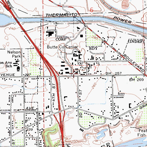 Topographic Map of Department of Forestry and Fire Protection Butte Unit / Butte County Fire Department Station 63, CA