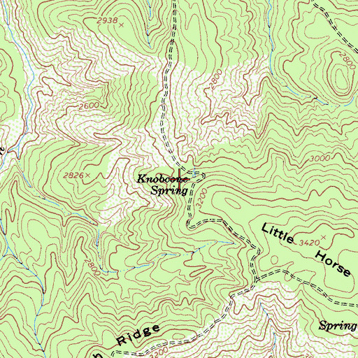 Topographic Map of Knobcone Spring, CA