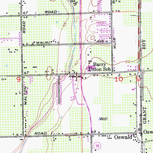 Topographic Map of Sutter County Fire Department, CA