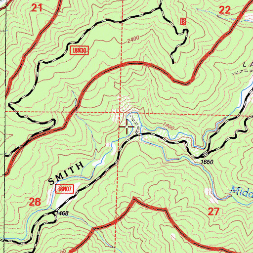Topographic Map of Knopti Creek, CA