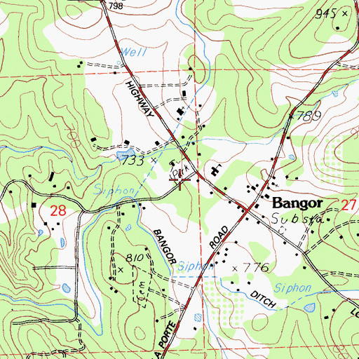 Topographic Map of Butte County Fire Department Station 55, CA