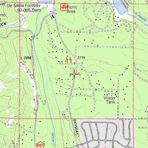 Topographic Map of Butte County Fire Department Station 31, CA