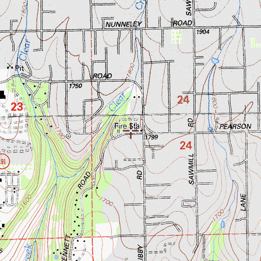 Topographic Map of Paradise Fire Department Station 2, CA