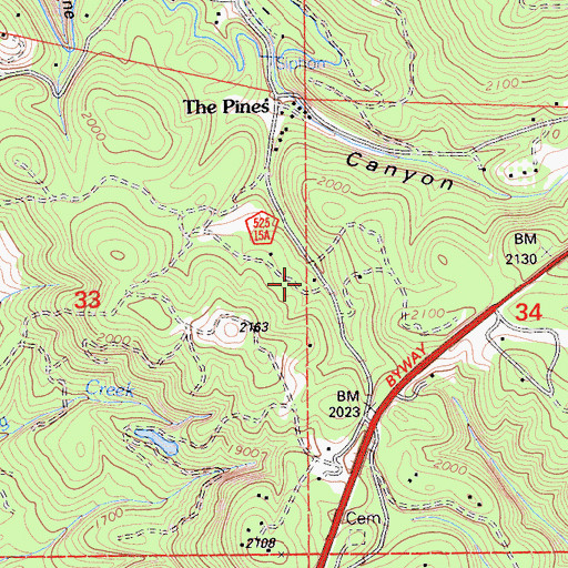 Topographic Map of Butte County Fire Department Station 37, CA