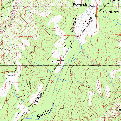 Topographic Map of Butte County Fire Department Station 27, CA