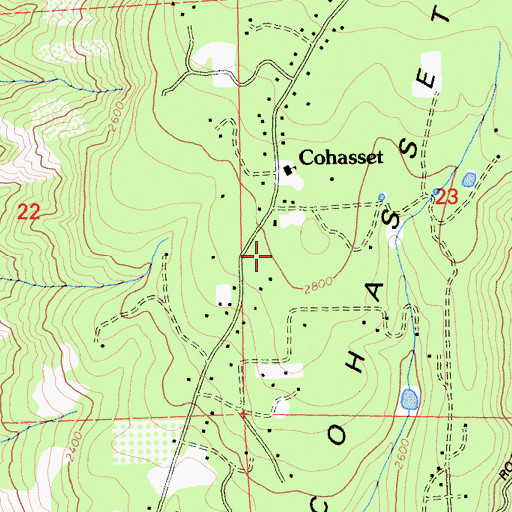Topographic Map of Butte County Fire Department Station 21, CA
