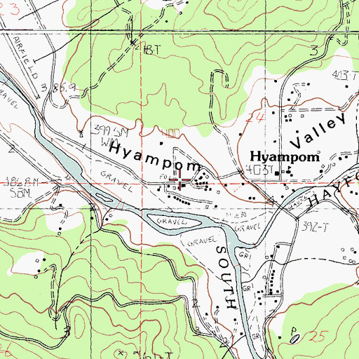 Topographic Map of Hyampom Volunteer Fire Department, CA