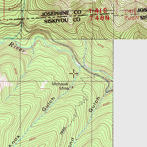 Topographic Map of Knox Gulch, CA