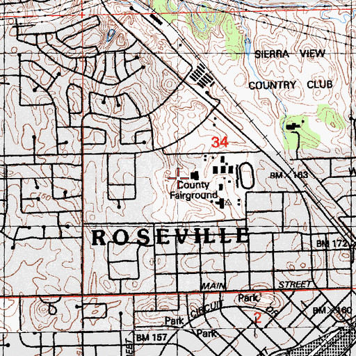 Topographic Map of California Army National Guard 233rd Firefighting Team, CA