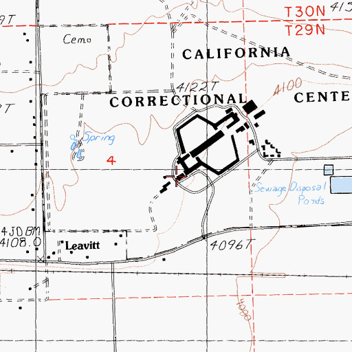 Topographic Map of California Correctional Center High Desert State Prison Fire Department, CA