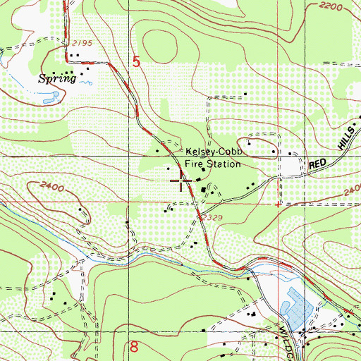 Topographic Map of Kelsey - Cobb Fire Station, CA
