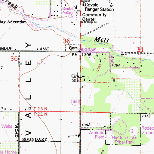 Topographic Map of California Department of Forestry and Fire Protection Covelo, CA