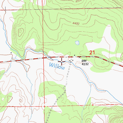 Topographic Map of Knudsen Ranch, CA