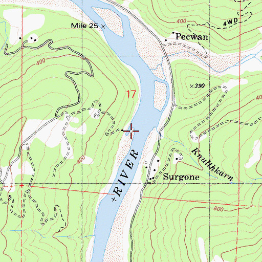 Topographic Map of Knulthkarn Creek, CA
