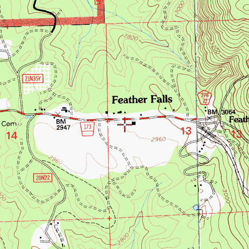 Topographic Map of Butte County Fire Department Station 52, CA