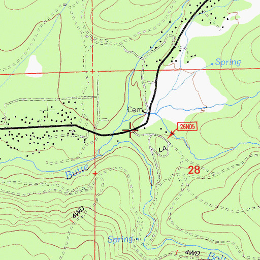 Topographic Map of Butte County Fire Department Station 10, CA