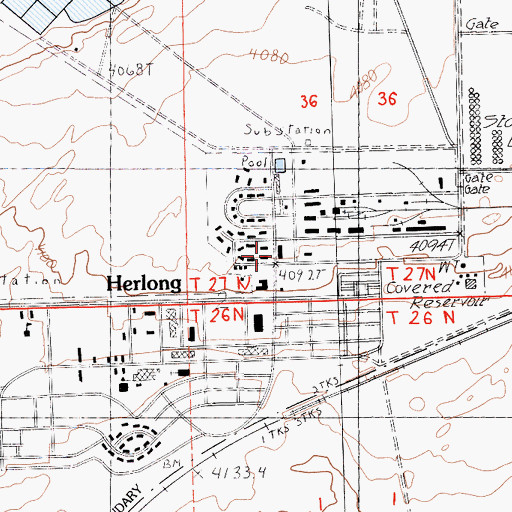 Topographic Map of Sierra Army Depot Fire and Emergency Services, CA