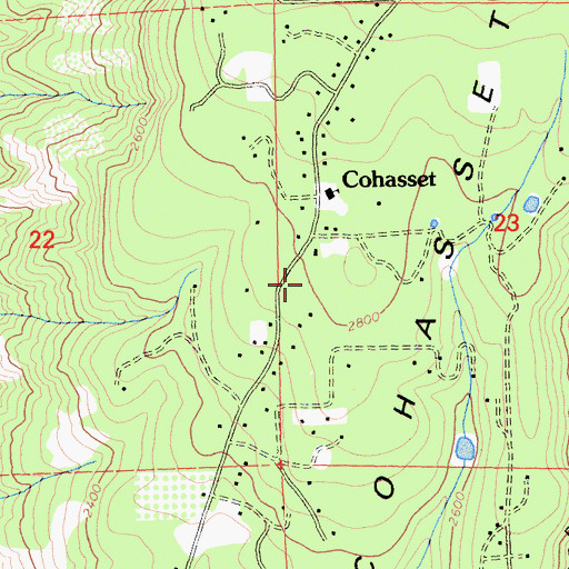Topographic Map of California Department of Forestry and Fire Protection Station 22 Cohasset, CA