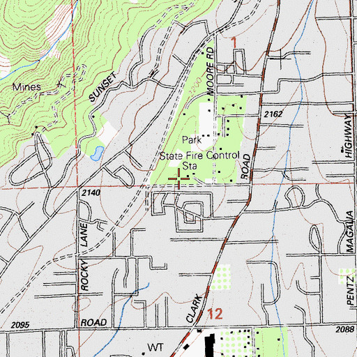 Topographic Map of California Department of Forestry and Fire Protection Station 35 Paradise, CA