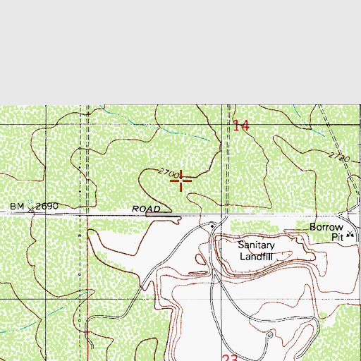 Topographic Map of Los Reales Industrial Park, AZ