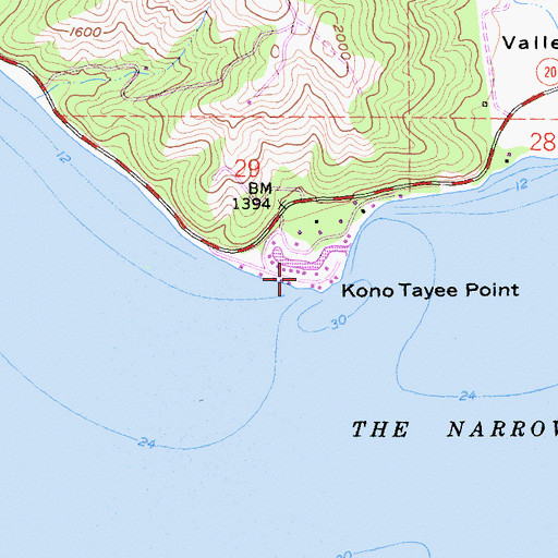 Topographic Map of Kono Tayee Point, CA