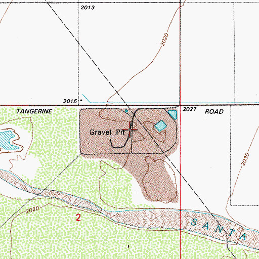 Topographic Map of Tangerine Landfill, AZ