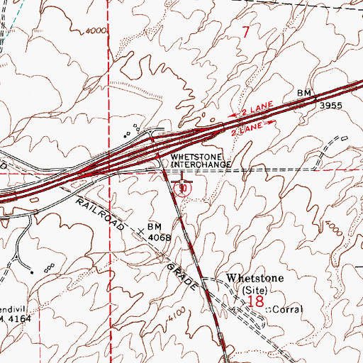 Topographic Map of Whetstone Business Park, AZ