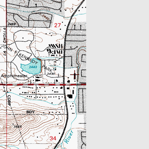 Topographic Map of Park View Shopping Center, AZ