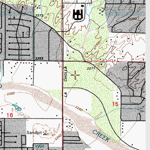 Topographic Map of Riverside Crossing Retail Center, AZ