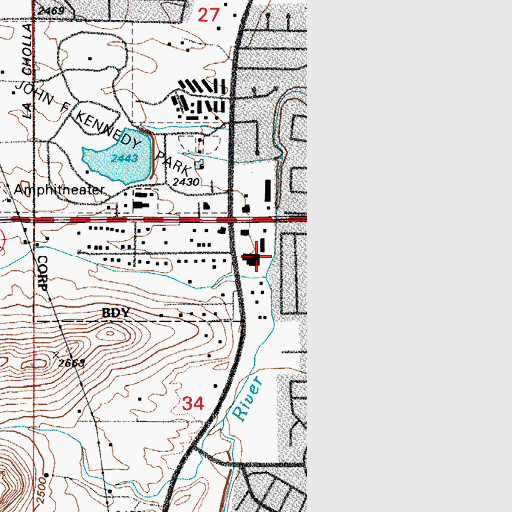 Topographic Map of Westgate Shopping Center, AZ